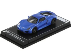 Porsche 918 Spyder Sapphire Blue Metallic Hypercar League Collection 1/64 Diecast Model Car PosterCars H18B