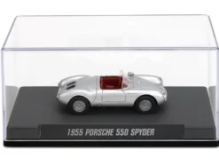 1955 Porsche 550 Spyder Silver Metallic with Red Interior "Collection" Series 1/64 Diecast Model Car by Majorette