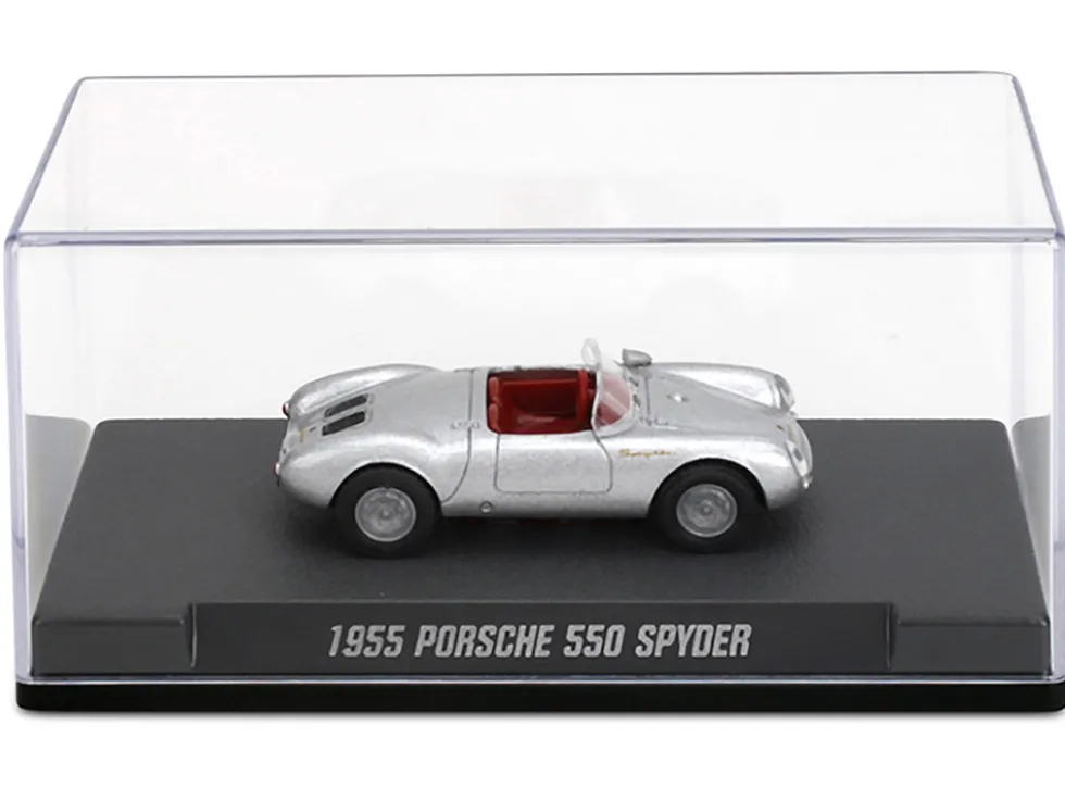 1955 Porsche 550 Spyder Silver Metallic with Red Interior "Collection" Series 1/64 Diecast Model Car by Majorette