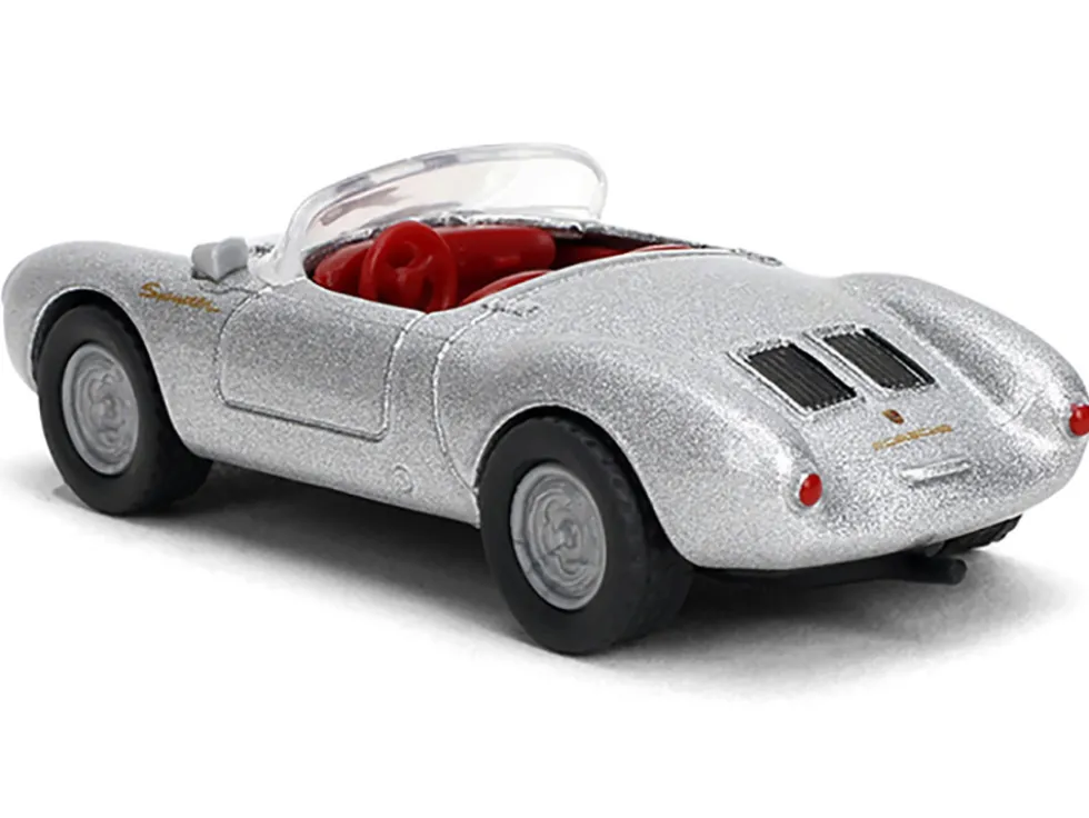 1955 Porsche 550 Spyder Silver Metallic with Red Interior "Collection" Series 1/64 Diecast Model Car by Majorette
