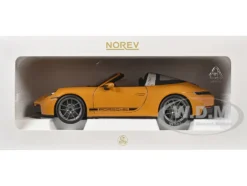 2024 Porsche 911 Targa Bahama Yellow with Black Stripes 1/18 Diecast Model Car by Norev