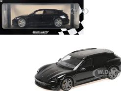 2021 Porsche Taycan CUV Turbo S Black Limited Edition to 480 pieces Worldwide 1/18 Diecast Model Car by Minichamps