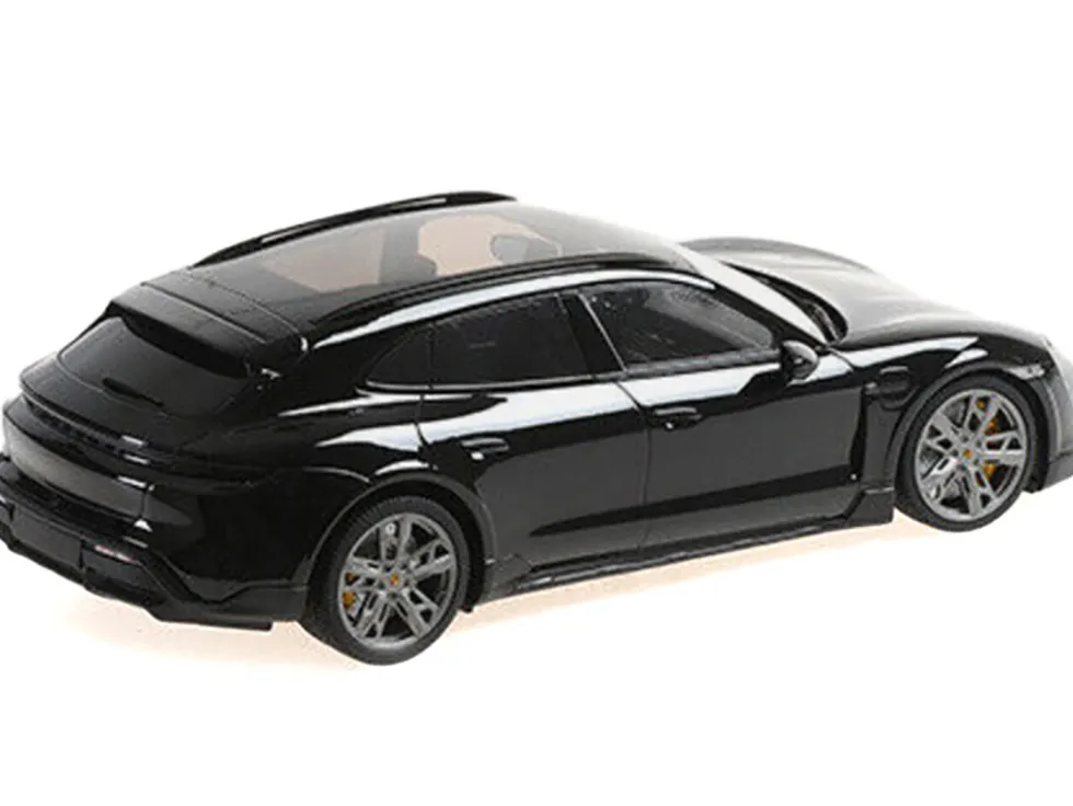 2021 Porsche Taycan CUV Turbo S Black Limited Edition to 480 pieces Worldwide 1/18 Diecast Model Car by Minichamps