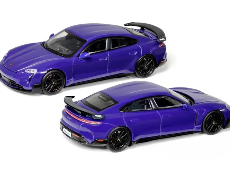 Porsche Taycan Turbo GT Purple 1/64 Diecast Model Car by Trends Hobby