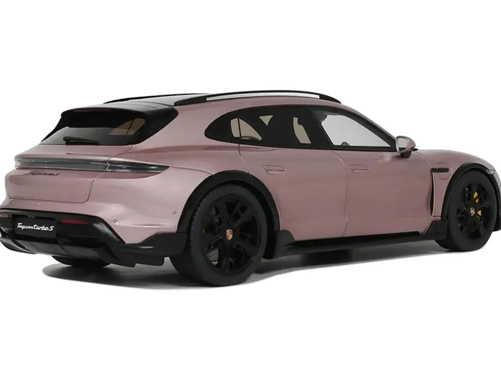 2022 Porsche Taycan Turbo S Cross Turismo Pink Metallic 1/18 Model Car by GT Spirit