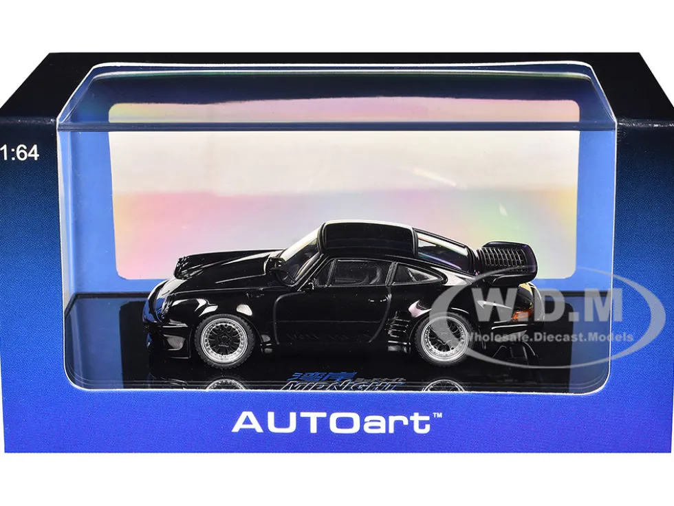 Porsche 911 (930) Turbo "Blackbird" Black "Wangan Midnight - Comic #1 Version" Manga 1/64 Model Car by Autoart