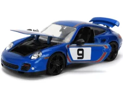 Porsche 911 Turbo (997) #9 Blue Metallic with Stripes 