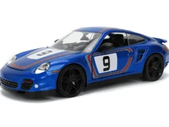 Porsche 911 Turbo (997) #9 Blue Metallic with Stripes 