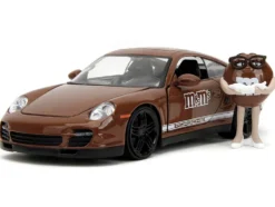 Porsche 911 Turbo Brown and Brown M&M Diecast Figure M&M s Hollywood Rides Series 1/24 Diecast Model Car Jada 34624