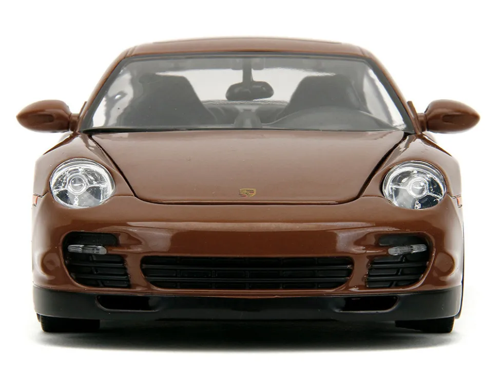Porsche 911 Turbo Brown and Brown M&M Diecast Figure M&M s Hollywood Rides Series 1/24 Diecast Model Car Jada 34624