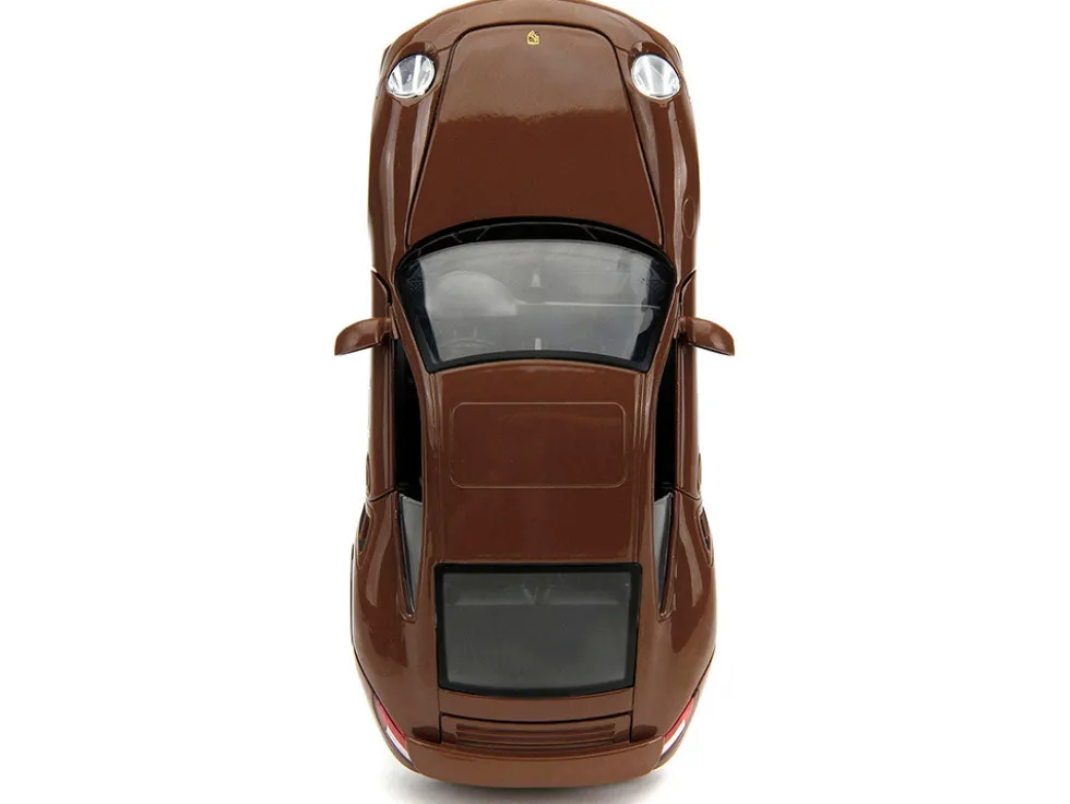 Porsche 911 Turbo Brown and Brown M&M Diecast Figure M&M s Hollywood Rides Series 1/24 Diecast Model Car Jada 34624