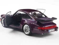 1990 Porsche 911 (964) Turbo Violet Blue Metallic 1/18 Diecast Model Car by Solido