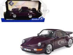 1990 Porsche 911 (964) Turbo Violet Blue Metallic 1/18 Diecast Model Car by Solido