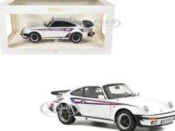 1980 Porsche 911 Turbo 3.3 White with Blue and Red Graphics 1/18 Diecast Model Car by Norev