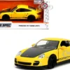Porsche 911 Turbo (997) Yellow with Carbon Hood "Hyper-Spec" Series 1/24 Diecast Model Car by Jada