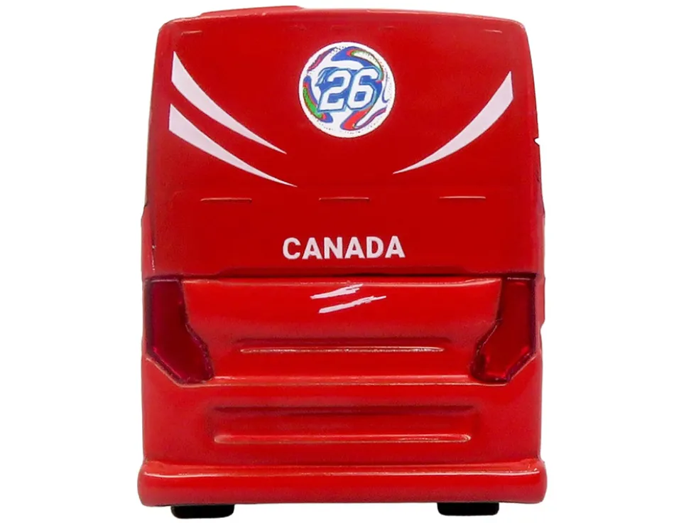 Prevost H3-45 Coach Bus "Canada National Soccer Team" Red with Graphics "International Federation of the Global Game" Series Limited Edition to 504 pieces Worldwide 1/87 (HO) Diecast Model by Iconic Replicas