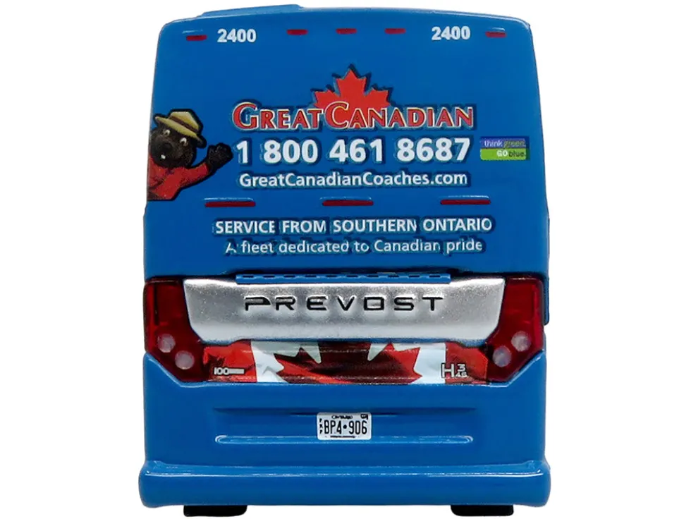 Prevost H3-45 Coach Bus "Great Canadian Coaches" Blue with Graphics Limited Edition 1/87 (HO) Diecast Model by Iconic Replicas