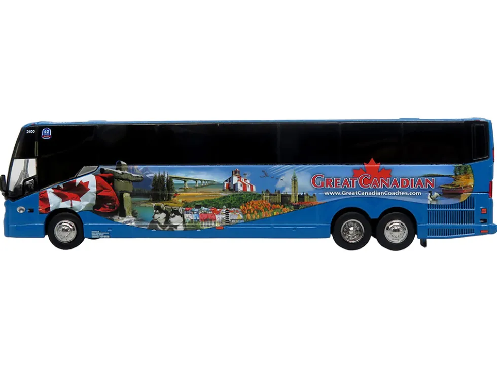 Prevost H3-45 Coach Bus "Great Canadian Coaches" Blue with Graphics Limited Edition 1/87 (HO) Diecast Model by Iconic Replicas