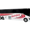 Prevost H3-45 Coach Bus "Holiday Tours" White with Red Graphics Limited Edition 1/64 Diecast Model by Iconic Replicas