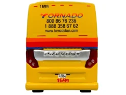 Prevost H3-45 Coach Bus "Tornado Bus Company" Yellow with Graphics Limited Edition 1/87 (HO) Diecast Model by Iconic Replicas