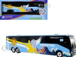 Prevost X3-45 Coach Bus "Argentina National Football Team" Blue with Graphics "International Federation of the Global Game" Series Limited Edition to 504 pieces Worldwide 1/87 (HO) Diecast Model by Iconic Replicas
