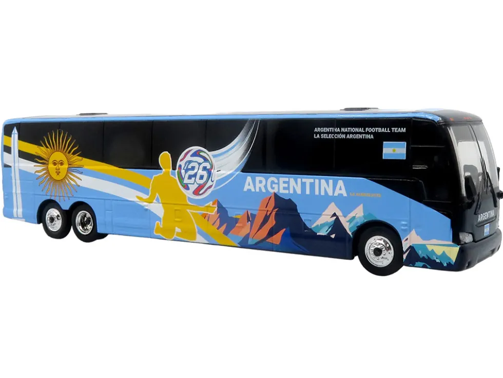 Prevost X3-45 Coach Bus "Argentina National Football Team" Blue with Graphics "International Federation of the Global Game" Series Limited Edition to 504 pieces Worldwide 1/87 (HO) Diecast Model by Iconic Replicas
