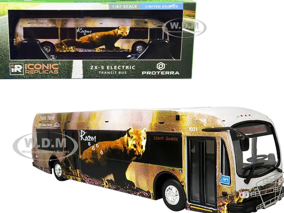 Proterra ZX5 Electric Transit Bus Roam Transit 1 Banff Gondola 1/87 (HO) Diecast Model Iconic Replicas 87-0429