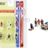 Race Day 2 6 piece Diecast Figurine Set for 1/64 Scale Models American Diorama 76472