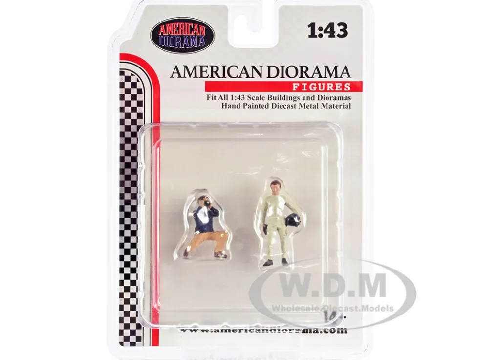 Race Day Two Diecast Figures Set 1 1/43 Scale Models American Diorama 38359