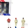 Race Drivers 4 Piece Diecast Figure Set BRE for 1/64 Scale Models Tarmac Works American Diorama T64F-006-BRE1