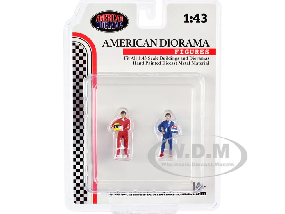 Racing Legends 80's Set of 2 Diecast Figures for 1/43 Scale Models American Diorama 76450