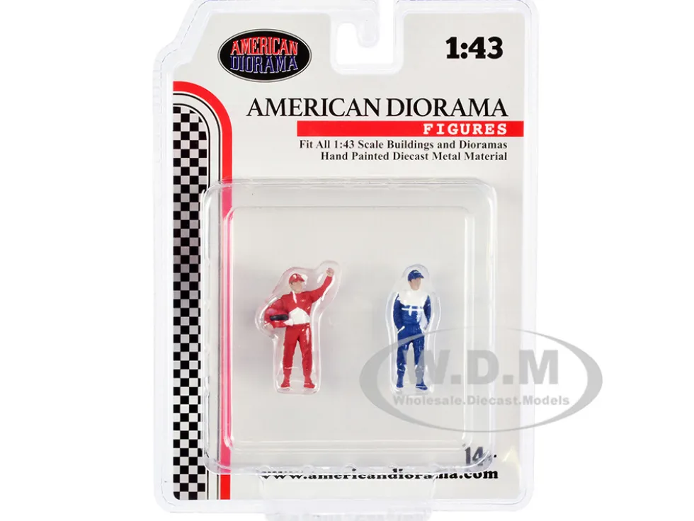 Racing Legends 90's Set of 2 Diecast Figures for 1/43 Scale Models American Diorama 76451