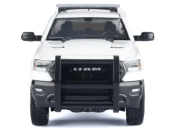 2019 RAM 1500 Laramie Crew Cab Pickup Truck with Truck Bed Camper White 