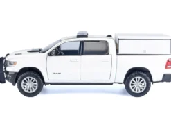 2019 RAM 1500 Laramie Crew Cab Pickup Truck with Truck Bed Camper White 