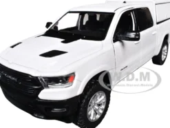 2019 RAM 1500 Laramie Crew Cab Pickup Truck with Truck Bed Camper White 
