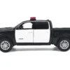 2019 RAM 1500 Laramie Crew Cab Pickup Truck Black and White with Flashing Light Bar and Front and Rear Lights and Sounds 1/27 Diecast Model Car by Motormax