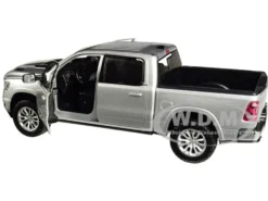 2019 RAM 1500 Laramie Crew Cab Pickup Truck Silver 1/24 Diecast Model Car Motormax 79357