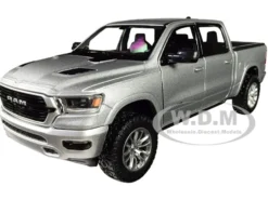 2019 RAM 1500 Laramie Crew Cab Pickup Truck Silver 1/24 Diecast Model Car Motormax 79357