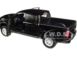 2019 RAM 1500 Laramie Crew Cab Pickup Truck Black 1/24 Diecast Model Car Motormax 79357