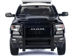 2019 RAM 1500 Laramine Crew Cab Pickup Truck "California Highway Patrol" Black and White with Truck Bed Camper "Law Enforcement and Public Service" Series 1/27 Diecast Model Car by Motormax