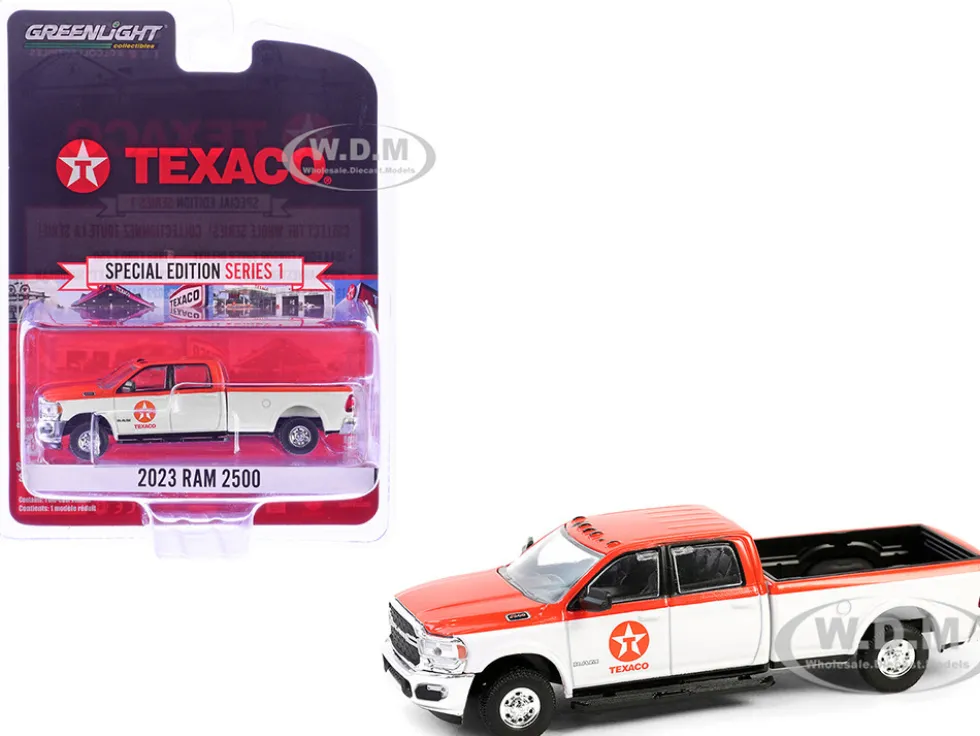 2023 Ram 2500 Pickup Truck "Texaco" Orange and White "Texaco Special Edition" Series 1 1/64 Diecast Model Car by Greenlight
