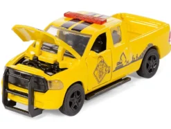 Ram 1500 Pickup Truck Yellow with Compressor Trailer and Worker Figure with Accessories Set 1/50 Diecast Models Siku 3505