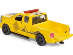 Ram 1500 Pickup Truck Yellow with Compressor Trailer and Worker Figure with Accessories Set 1/50 Diecast Models Siku 3505