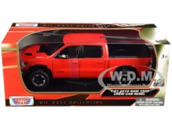 2019 RAM 1500 Rebel Crew Cab Pickup Truck Red 1/24 Diecast Model Car Motormax 79358