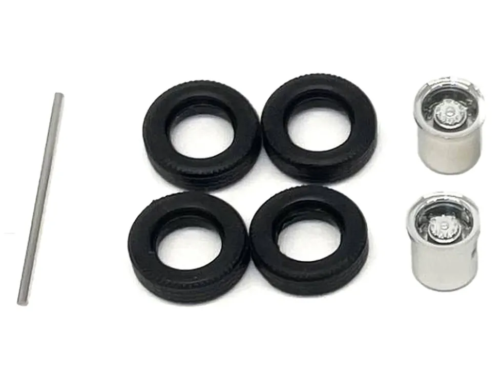 Rear Low Profile Wheelset Chrome 1/87 (HO) Plastic Model by Promotex