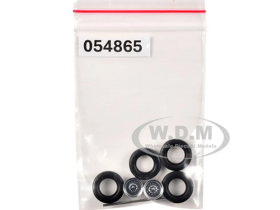 Rear Low Profile Wheelset Chrome 1/87 (HO) Plastic Model by Promotex