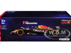 Red Bull Racing RB19 #1 Max Verstappen "Oracle" Winner Formula One F1 Championship "Drivers' Champion" (2023) with Display Case 1/24 Diecast Model Car by Bburago