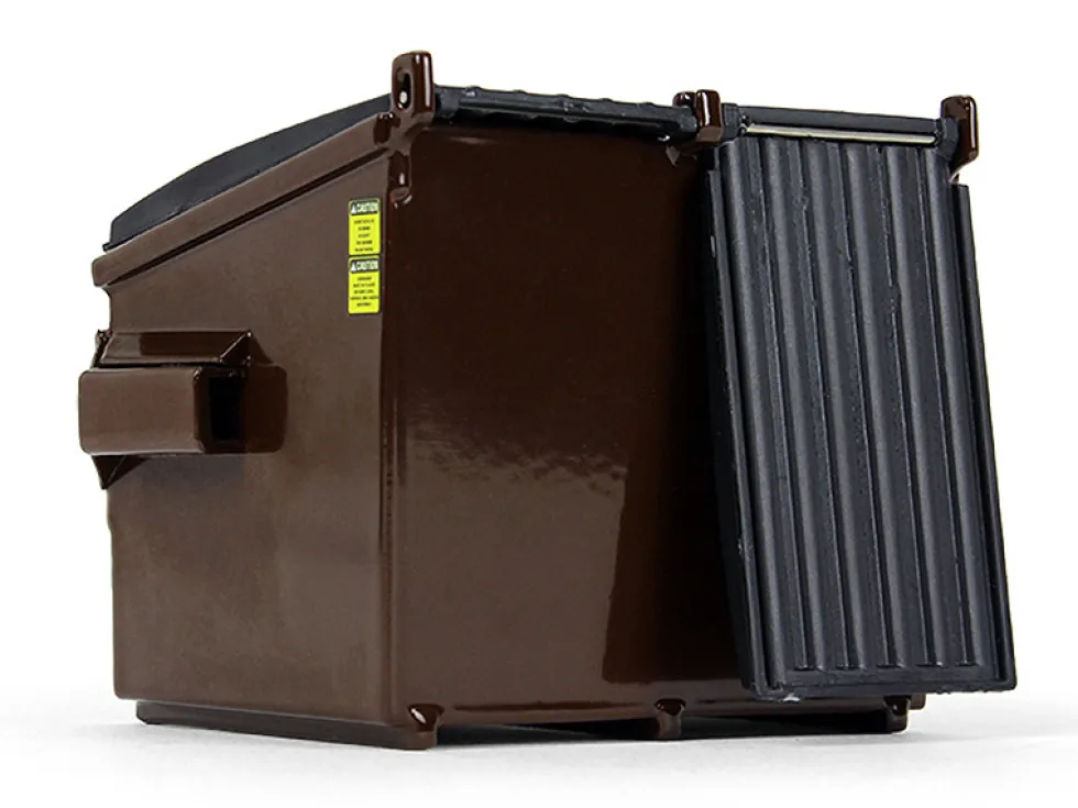 Refuse Trash Bin Brown 1/34 Diecast Model First Gear 90-0535
