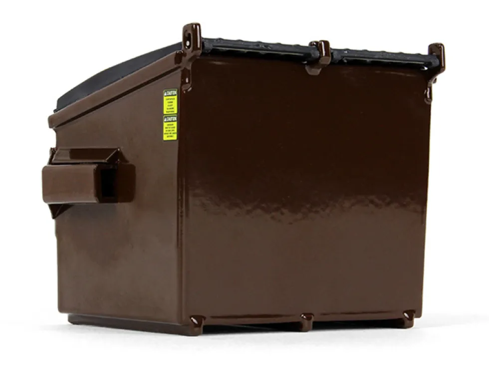 Refuse Trash Bin Brown 1/34 Diecast Model First Gear 90-0535
