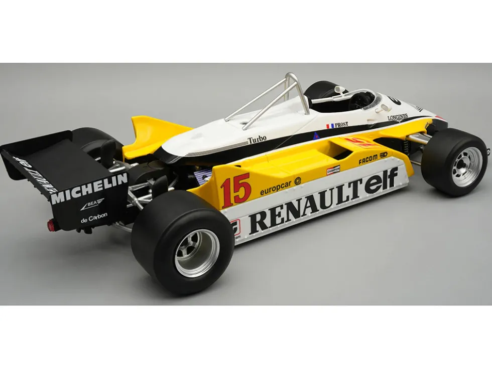 Renault RE30B #15 Alain Prost Winner Formula One F1 "South Africa GP" (1982) "Mythos Series" with Display Case Limited Edition to 50 pieces Worldwide 1/18 Model Car by Tecnomodel